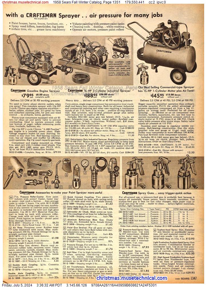 1958 Sears Fall Winter Catalog, Page 1351