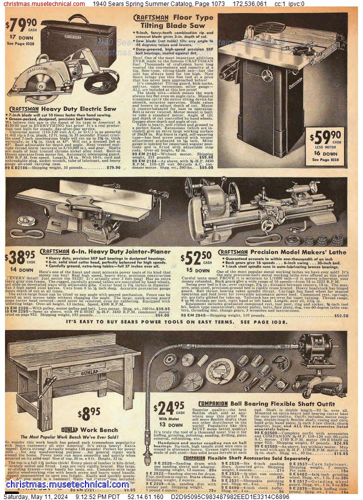 1940 Sears Spring Summer Catalog, Page 1073