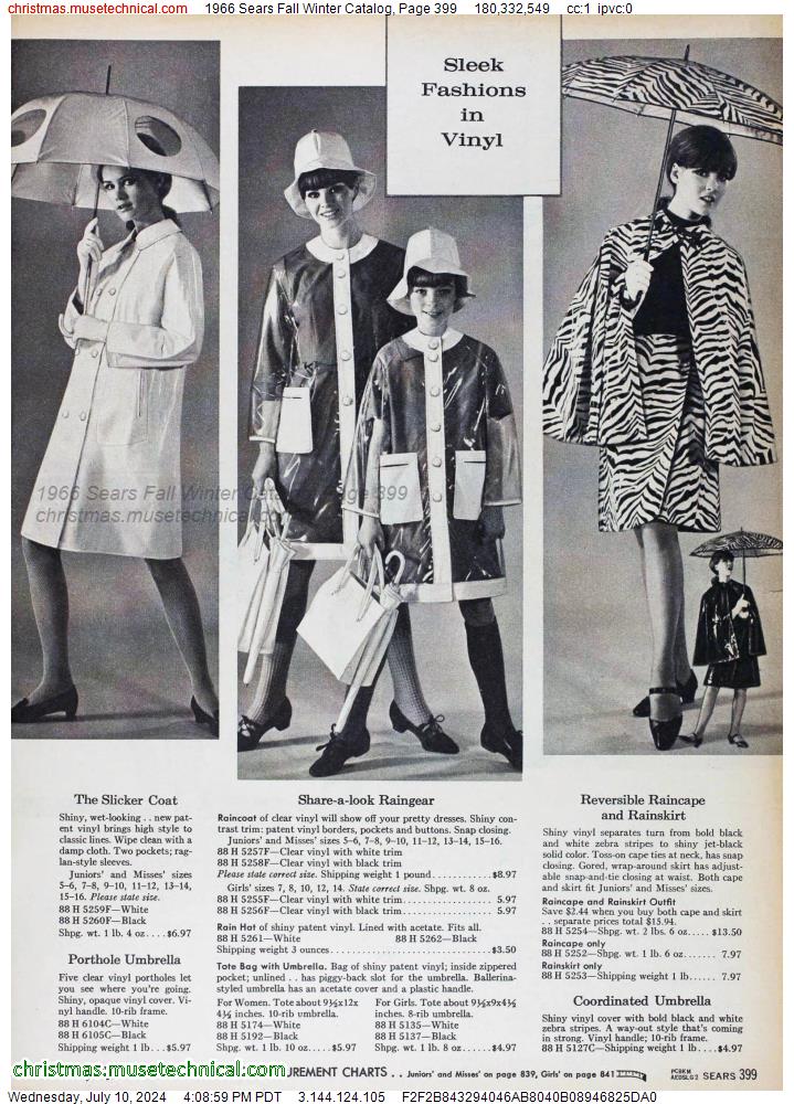 1966 Sears Fall Winter Catalog, Page 399