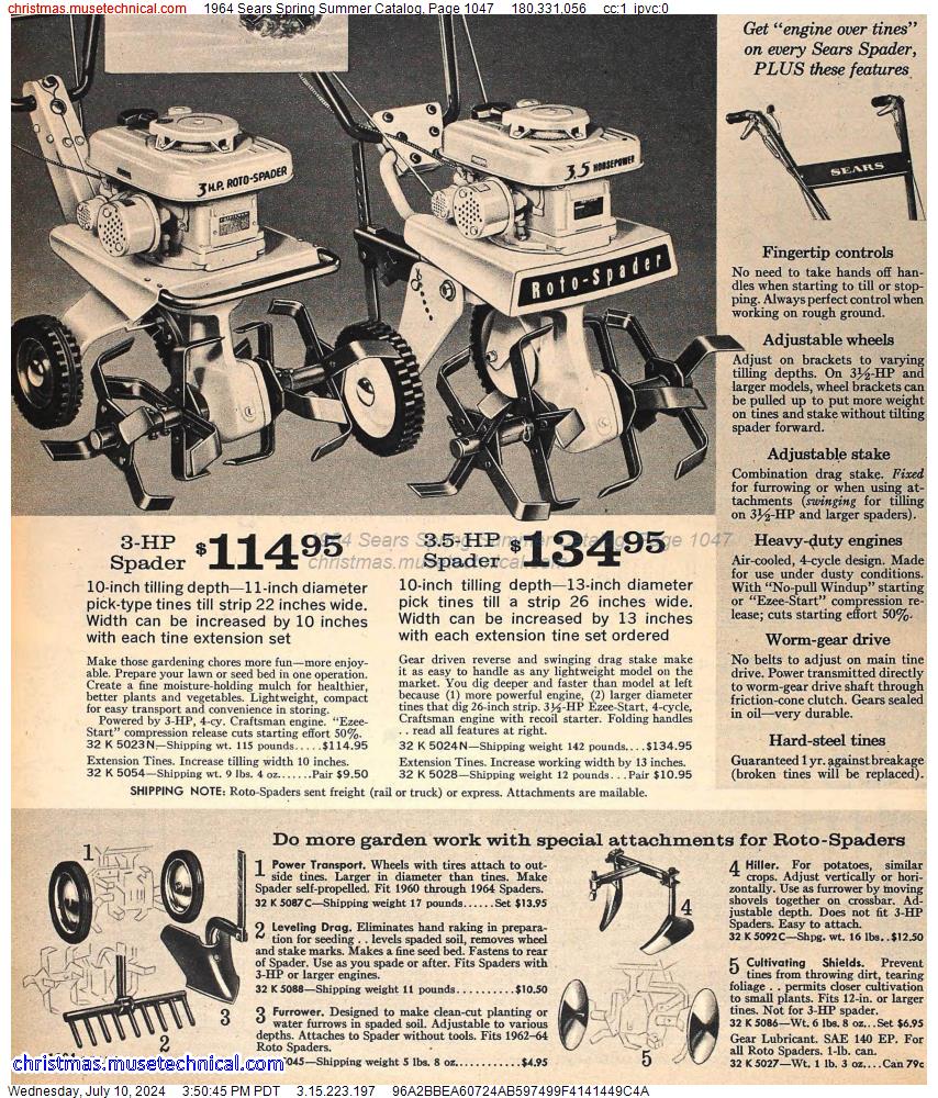 1964 Sears Spring Summer Catalog, Page 1047