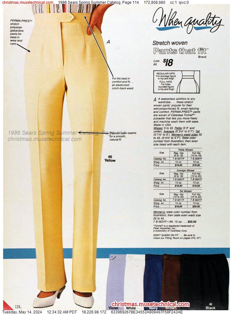 1986 Sears Spring Summer Catalog, Page 114
