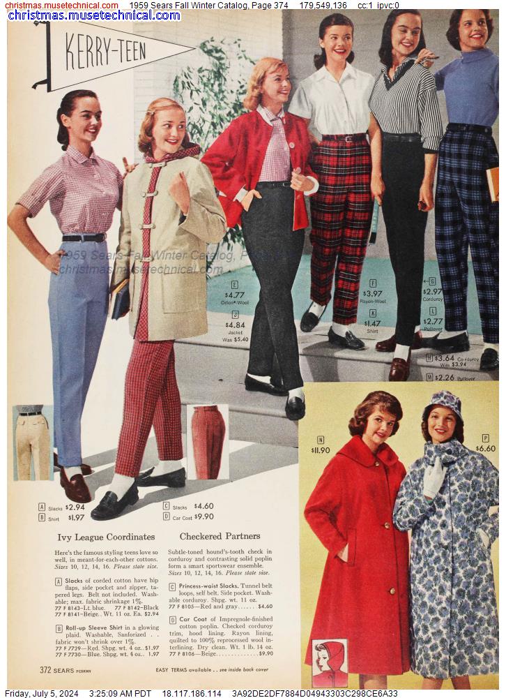 1959 Sears Fall Winter Catalog, Page 374