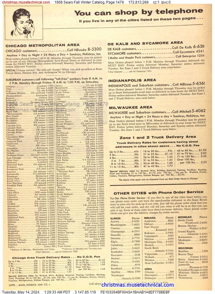 1956 Sears Fall Winter Catalog, Page 1479
