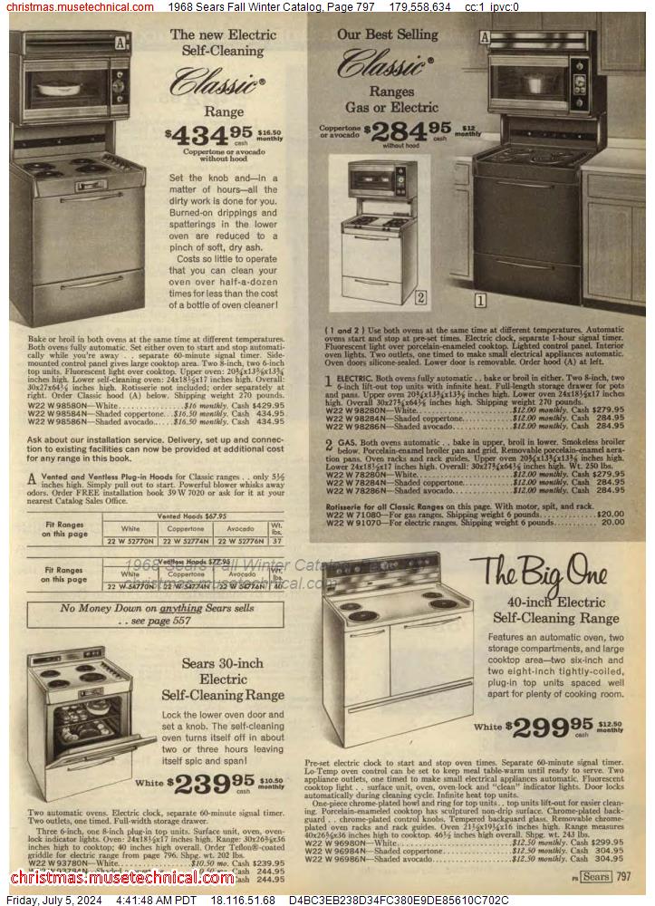 1968 Sears Fall Winter Catalog, Page 797