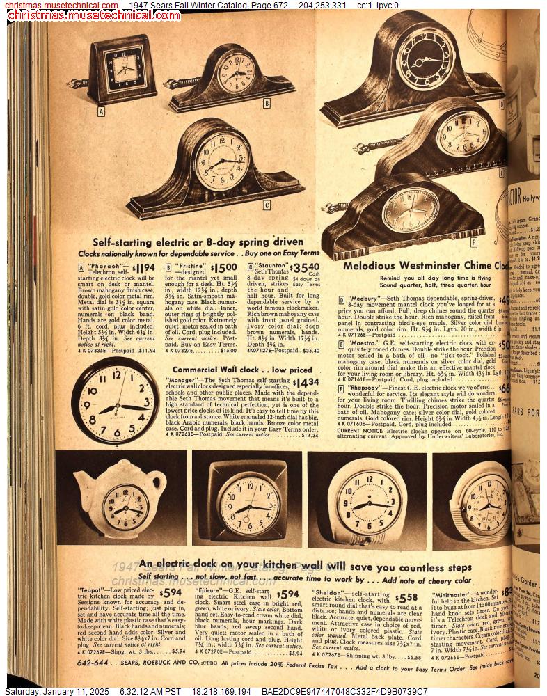 1947 Sears Fall Winter Catalog, Page 672