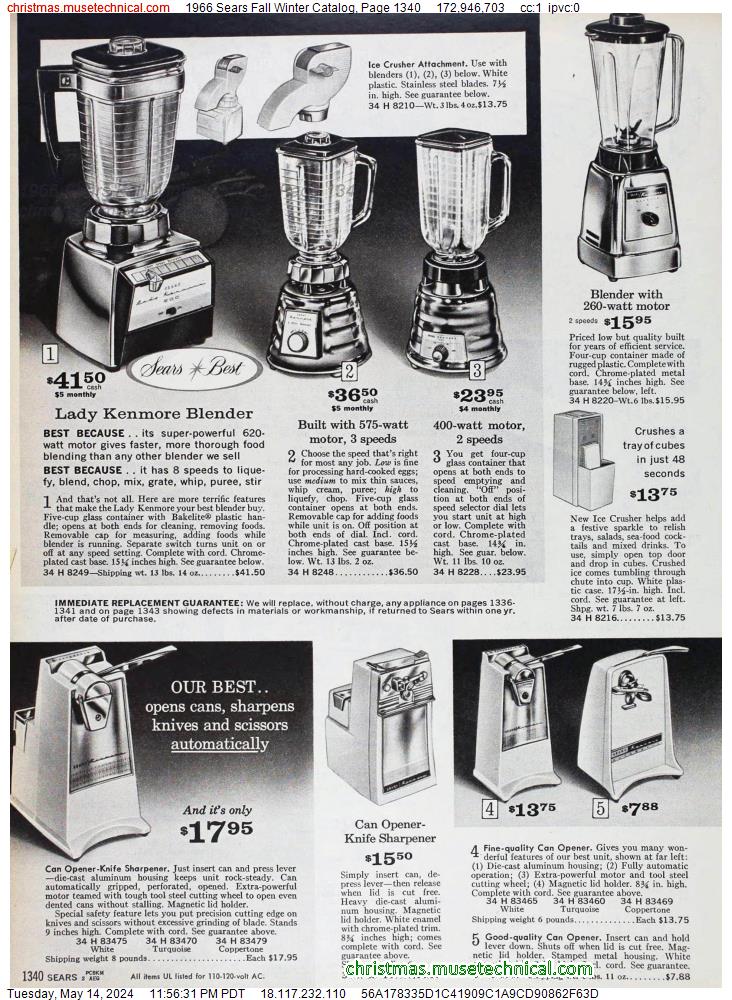 1966 Sears Fall Winter Catalog, Page 1340