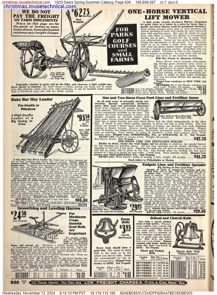 1930 Sears Spring Summer Catalog, Page 936