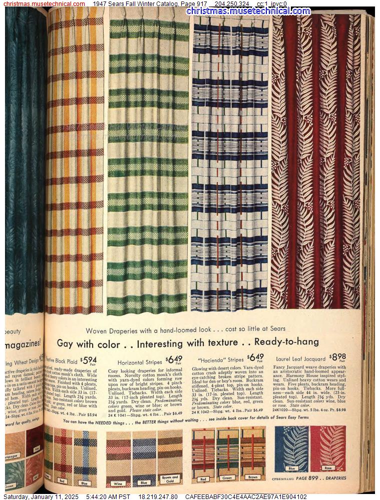 1947 Sears Fall Winter Catalog, Page 917