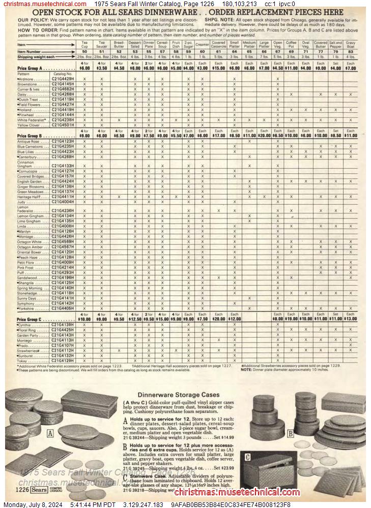 1975 Sears Fall Winter Catalog, Page 1226