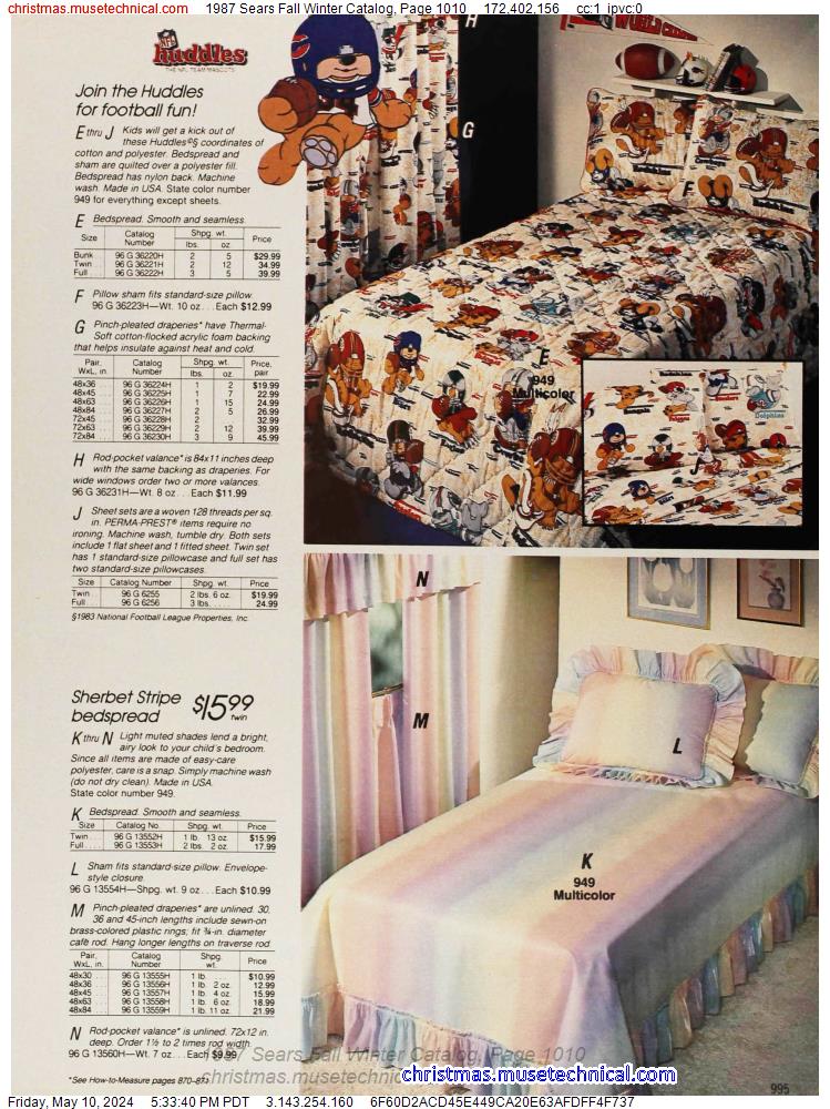 1987 Sears Fall Winter Catalog, Page 1010