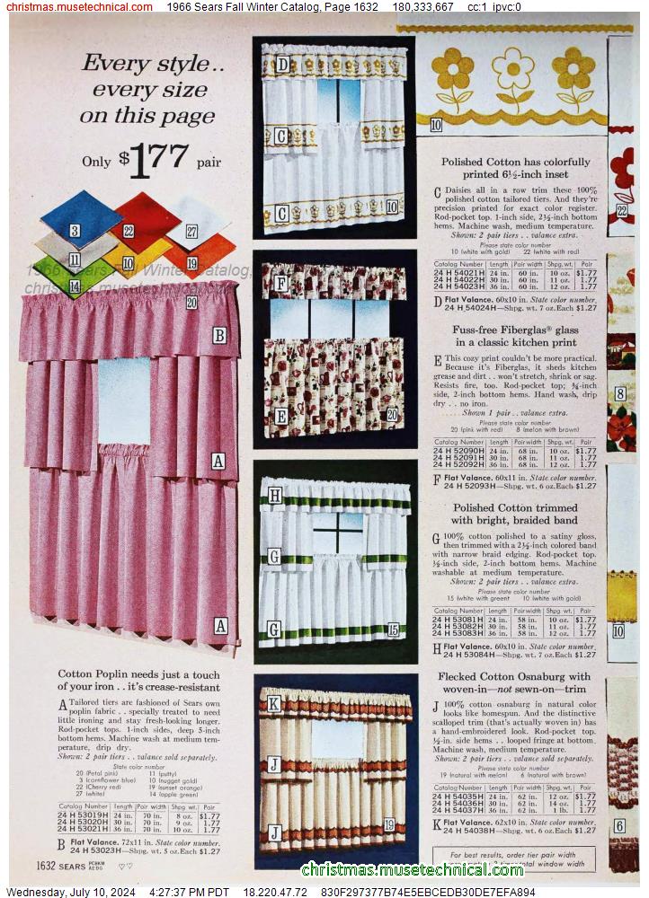 1966 Sears Fall Winter Catalog, Page 1632