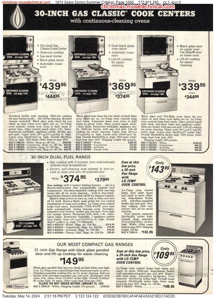 1974 Sears Spring Summer Catalog, Page 1090