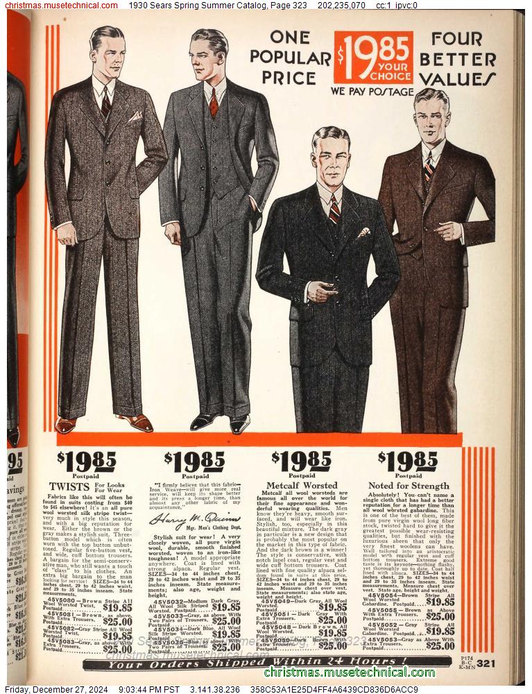 1930 Sears Spring Summer Catalog, Page 323