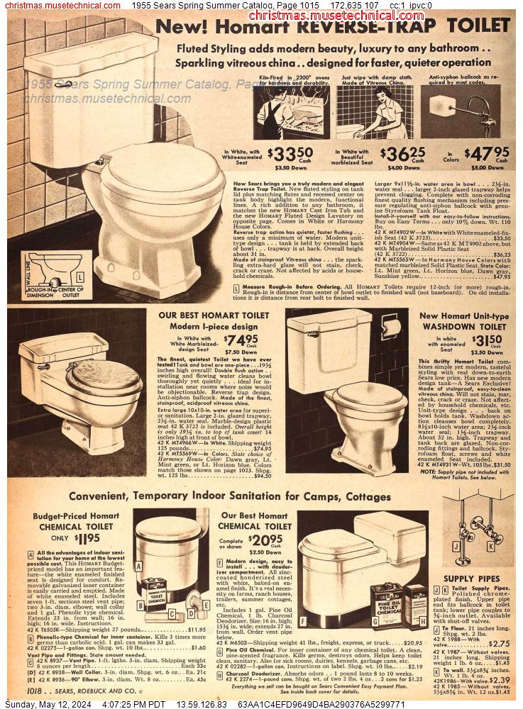 1955 Sears Spring Summer Catalog, Page 1015