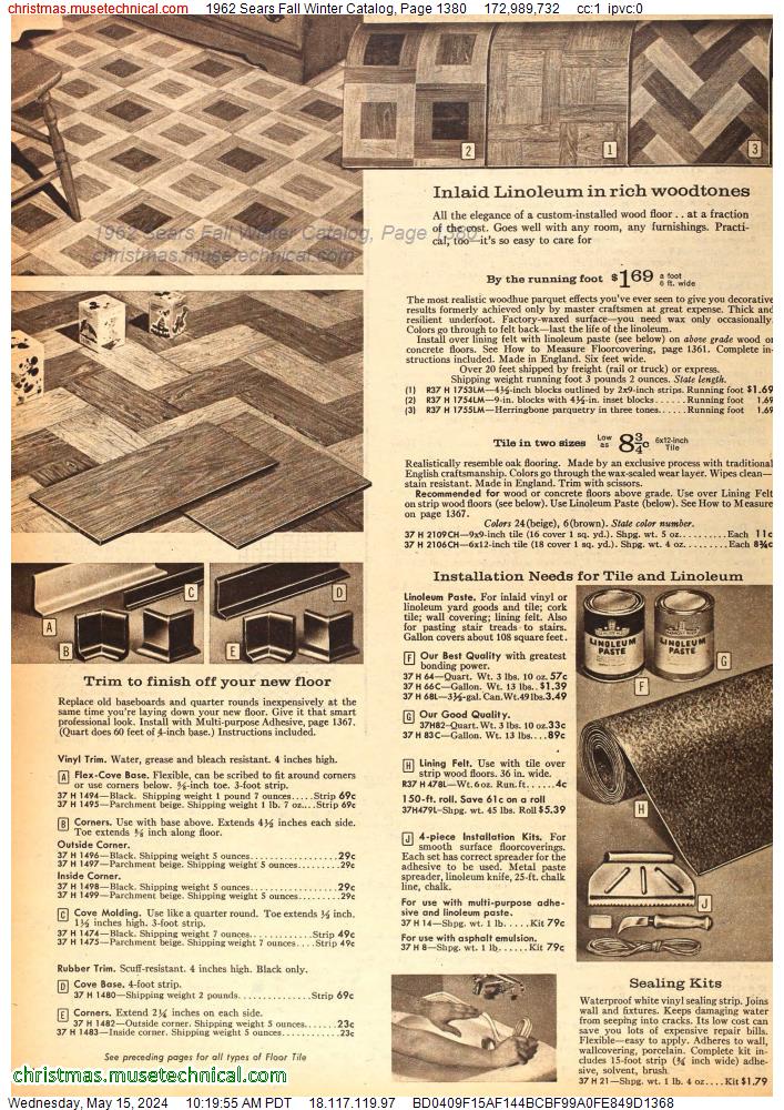 1962 Sears Fall Winter Catalog, Page 1380
