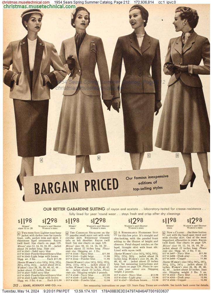 1954 Sears Spring Summer Catalog, Page 212
