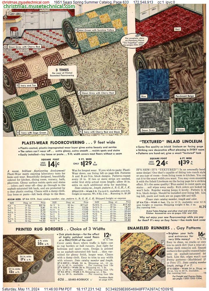 1951 Sears Spring Summer Catalog, Page 633