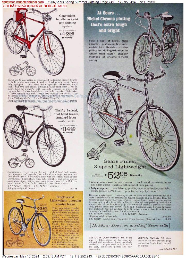 1966 Sears Spring Summer Catalog, Page 749