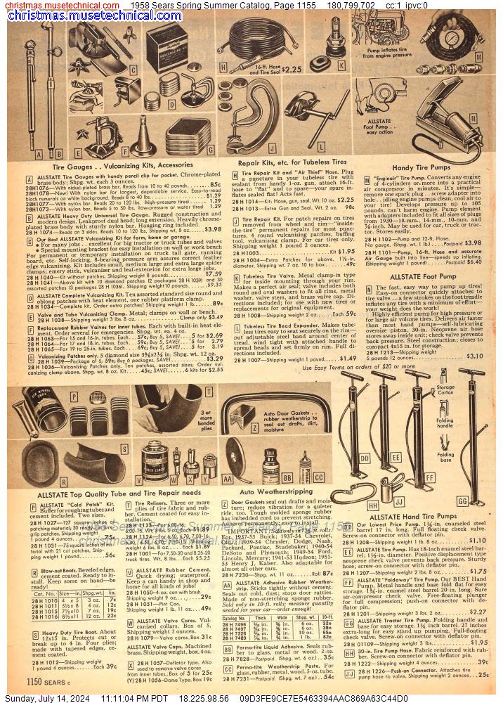 1958 Sears Spring Summer Catalog, Page 1155