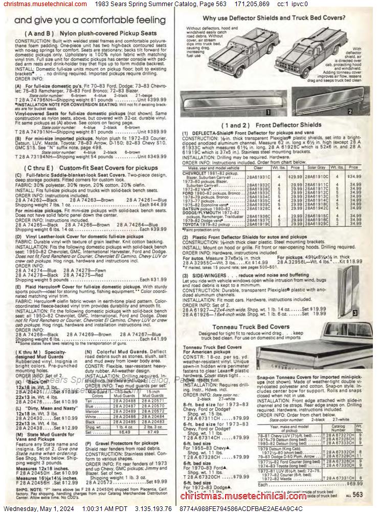 1983 Sears Spring Summer Catalog, Page 563