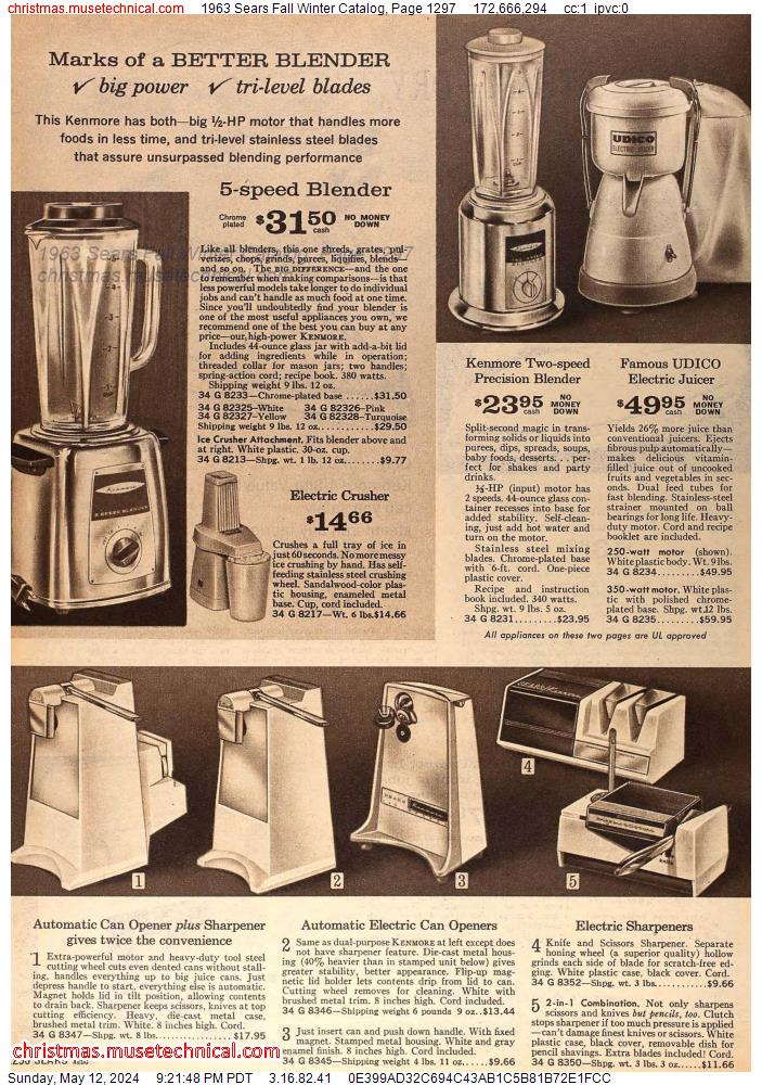 1963 Sears Fall Winter Catalog, Page 1297