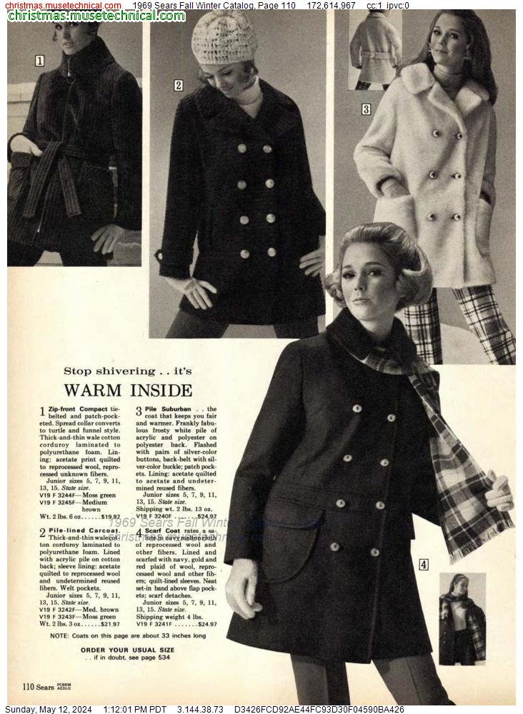 1969 Sears Fall Winter Catalog, Page 110