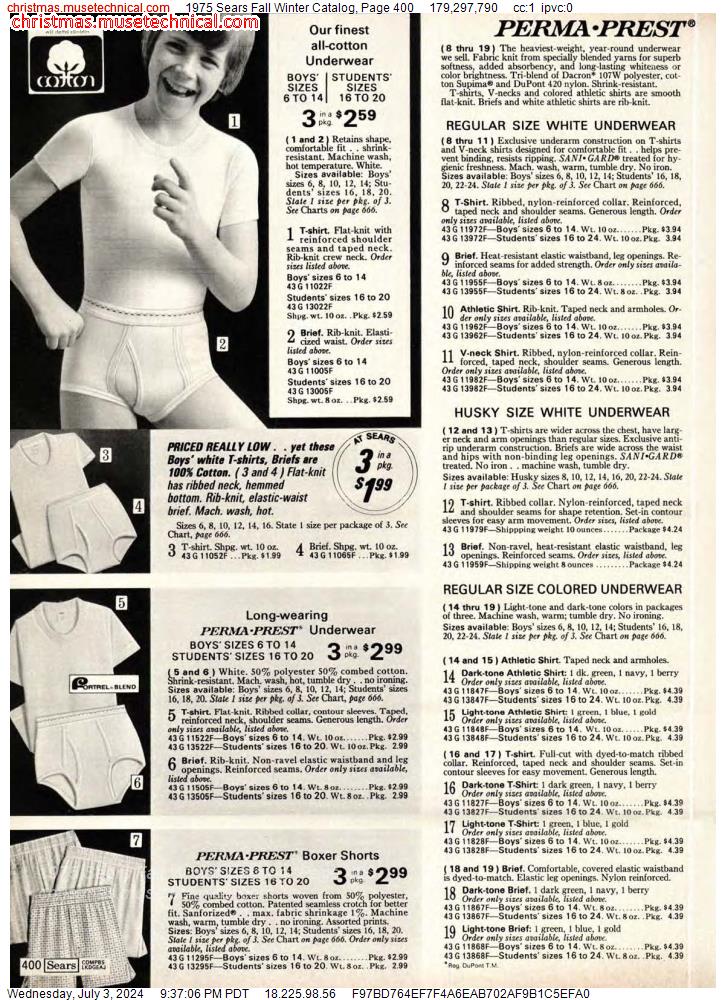 1975 Sears Fall Winter Catalog, Page 400