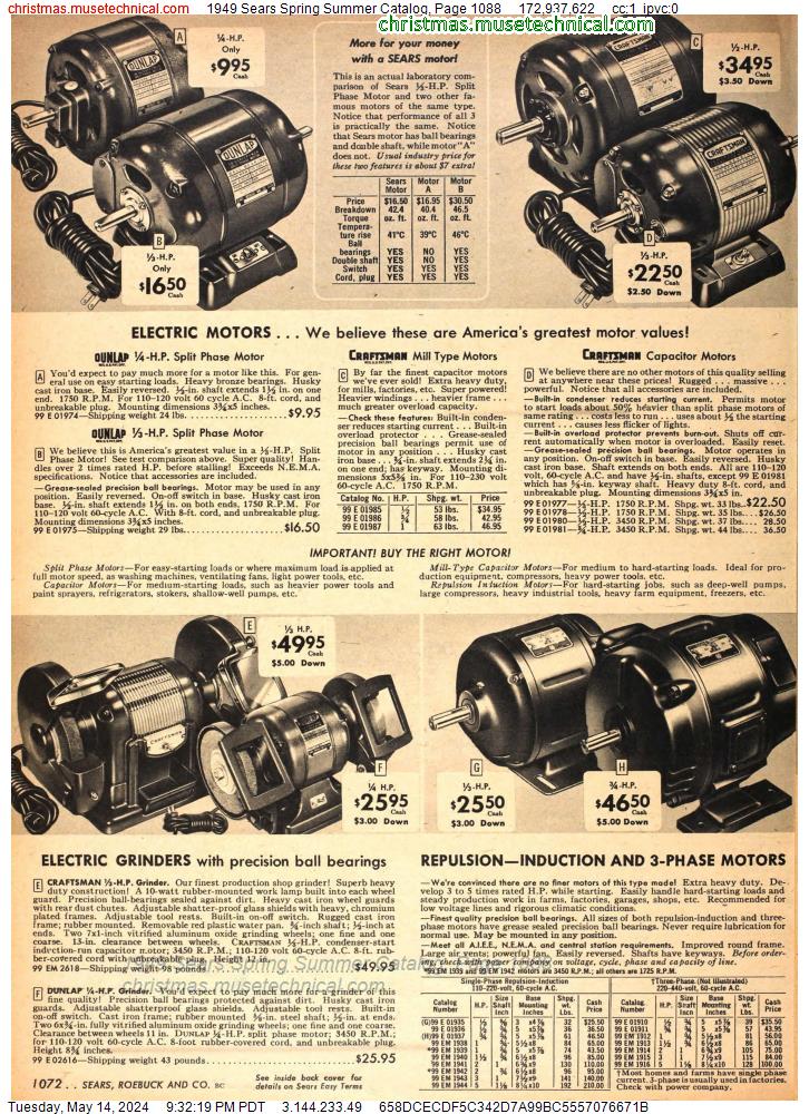 1949 Sears Spring Summer Catalog, Page 1088