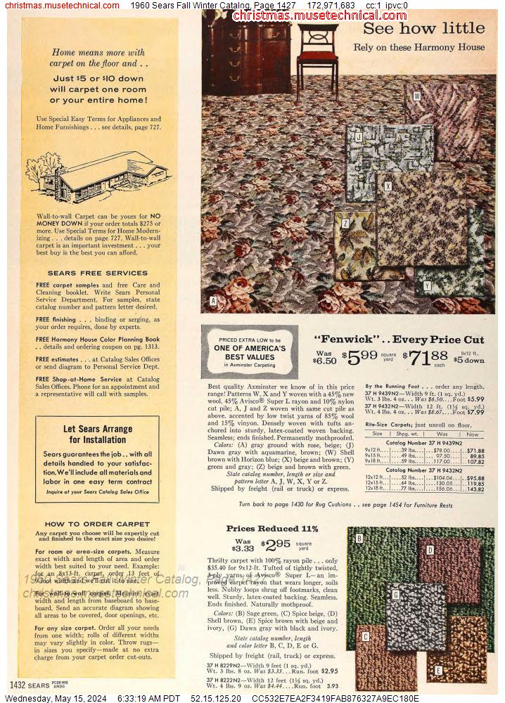 1960 Sears Fall Winter Catalog, Page 1427