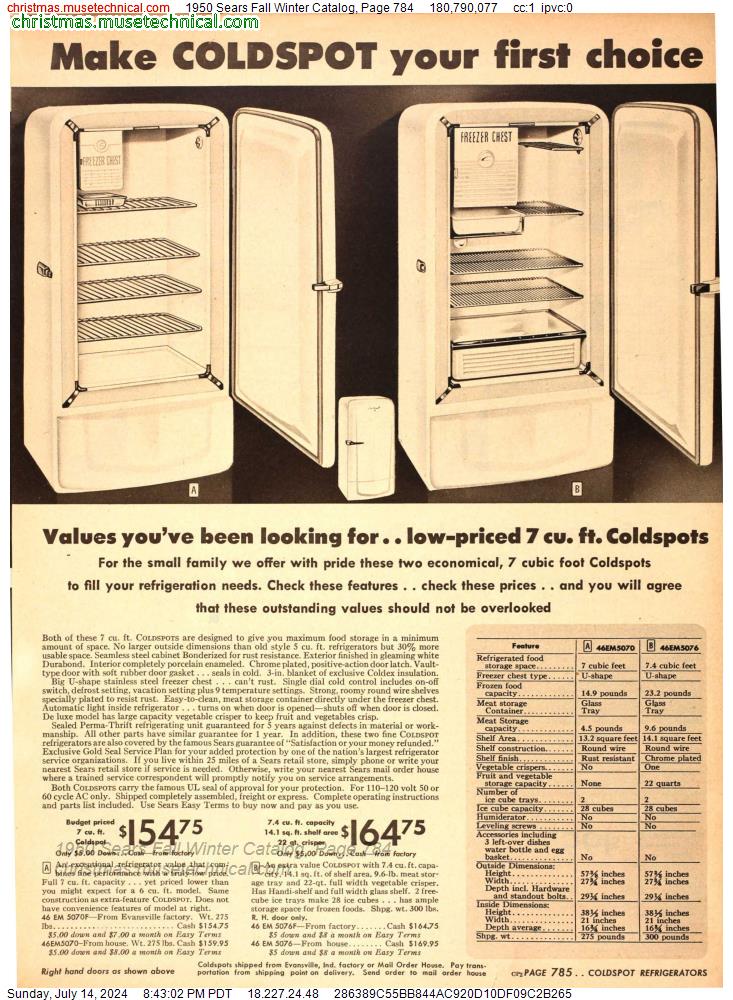 1950 Sears Fall Winter Catalog, Page 784