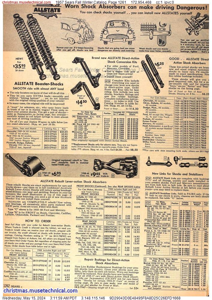 1957 Sears Fall Winter Catalog, Page 1261