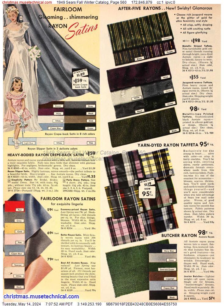 1949 Sears Fall Winter Catalog, Page 560