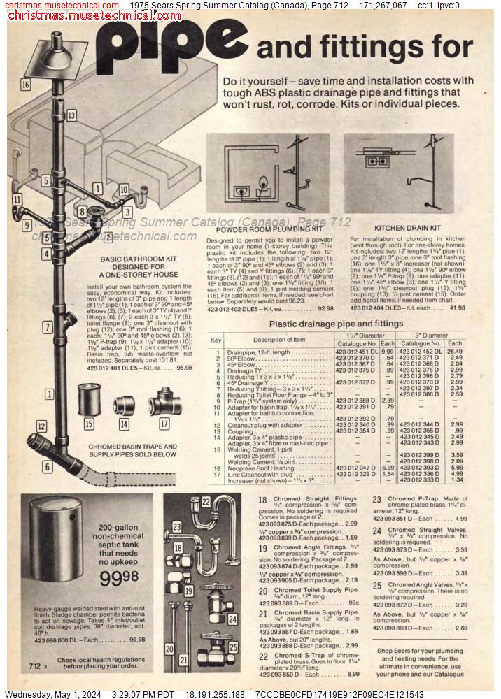 1975 Sears Spring Summer Catalog (Canada), Page 712