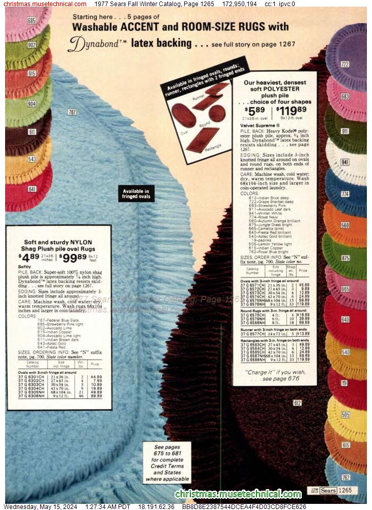 1977 Sears Fall Winter Catalog, Page 1265