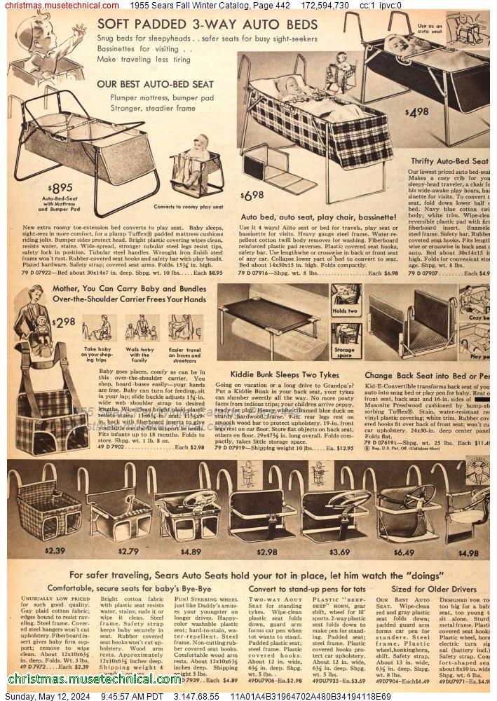 1955 Sears Fall Winter Catalog, Page 442