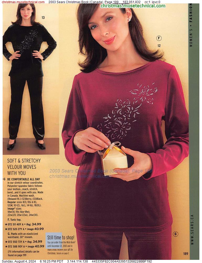 2003 Sears Christmas Book (Canada), Page 189