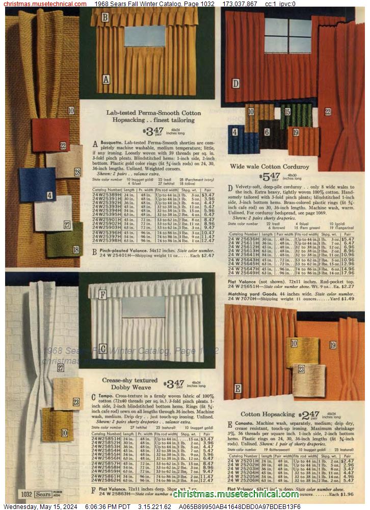 1968 Sears Fall Winter Catalog, Page 1032