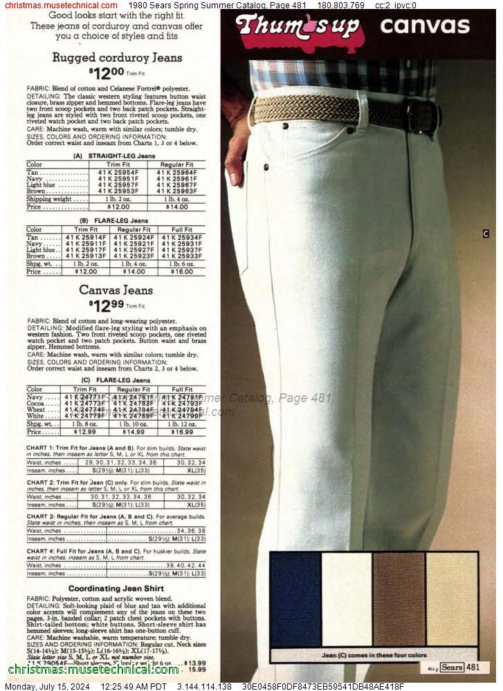 1980 Sears Spring Summer Catalog, Page 481