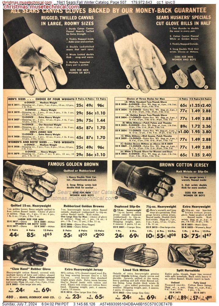 1941 Sears Fall Winter Catalog, Page 507