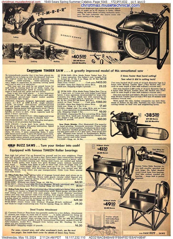 1949 Sears Spring Summer Catalog, Page 1045