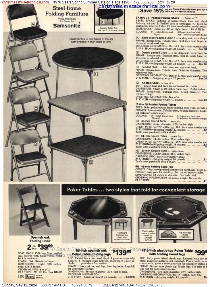 1978 Sears Spring Summer Catalog, Page 1190