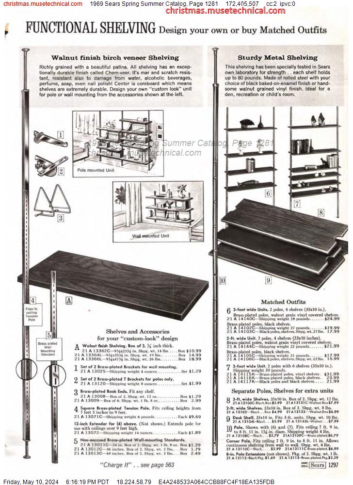 1969 Sears Spring Summer Catalog, Page 1281