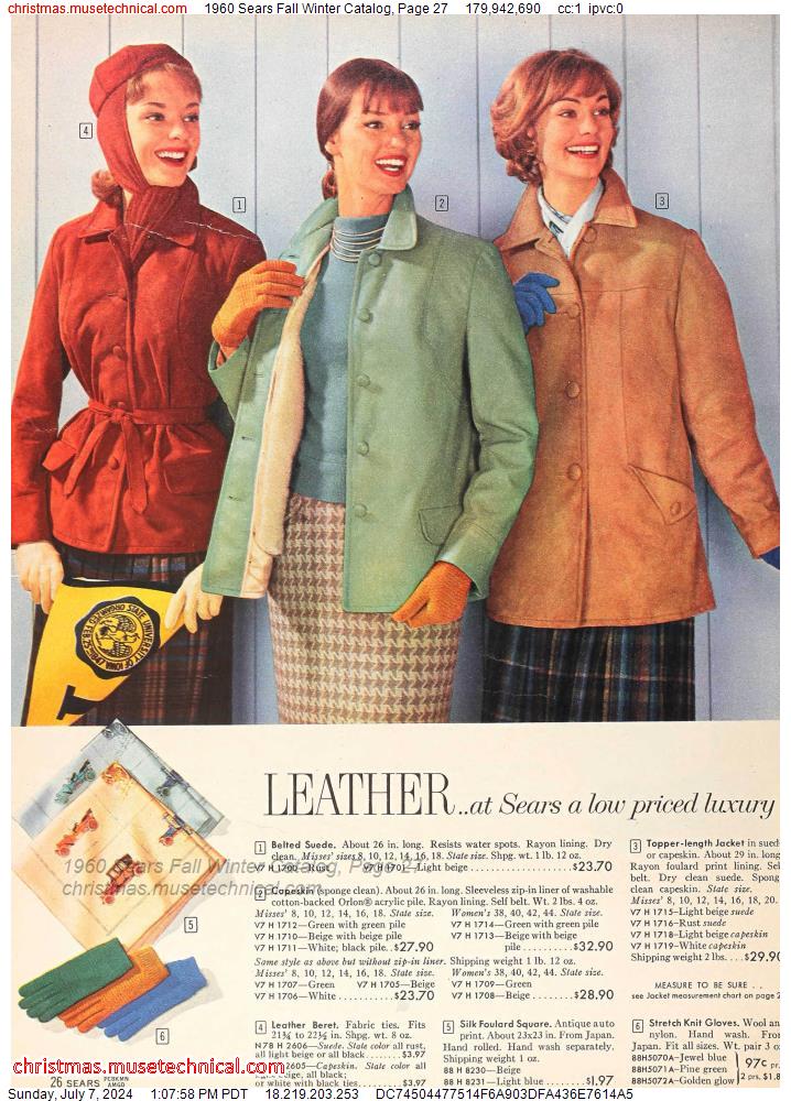 1960 Sears Fall Winter Catalog, Page 27