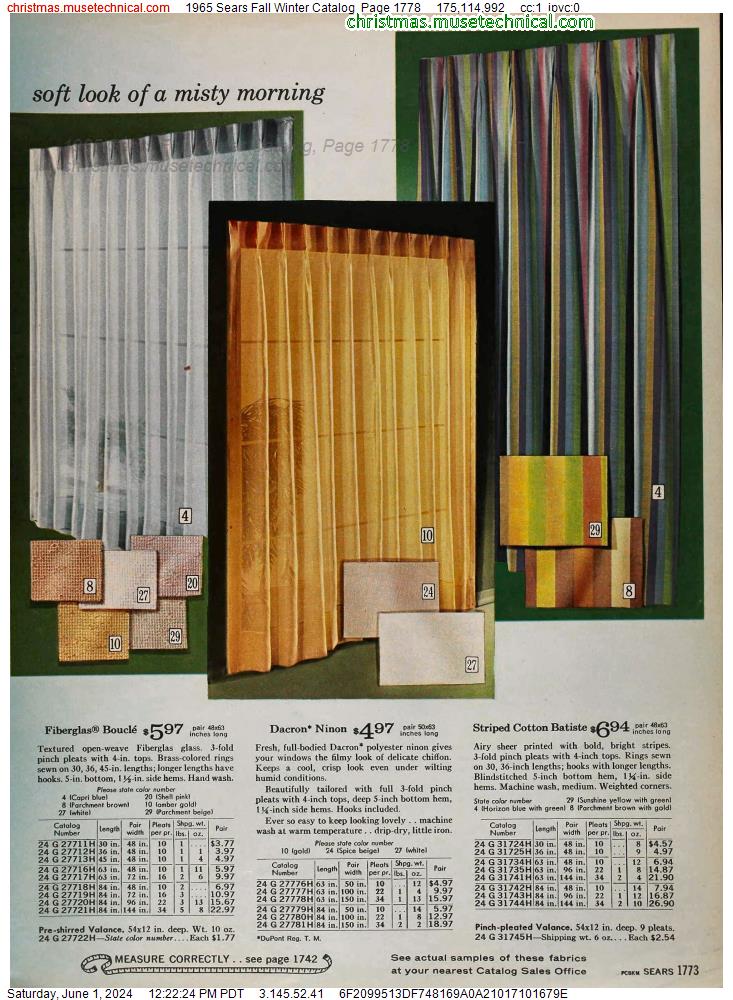 1965 Sears Fall Winter Catalog, Page 1778