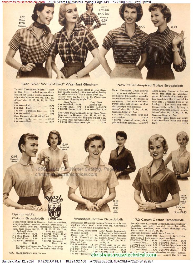 1956 Sears Fall Winter Catalog, Page 141