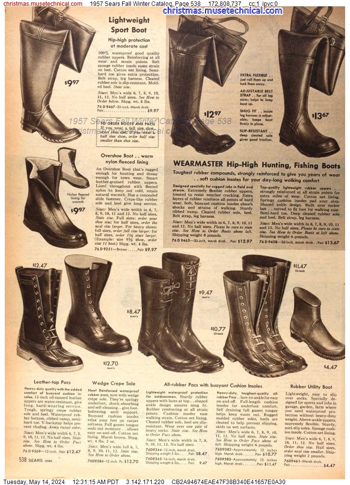 1957 Sears Fall Winter Catalog, Page 538