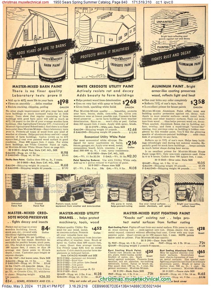 1950 Sears Spring Summer Catalog, Page 840