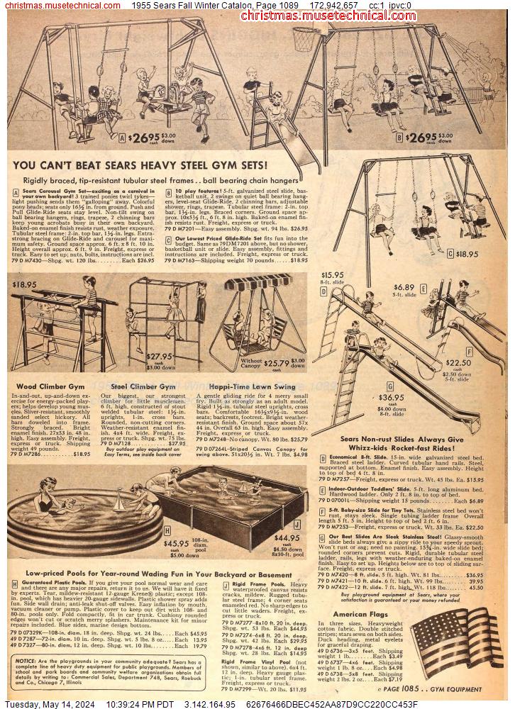 1955 Sears Fall Winter Catalog, Page 1089