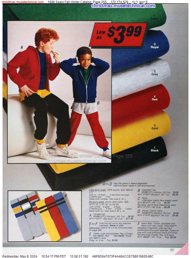 1986 Sears Fall Winter Catalog, Page 355