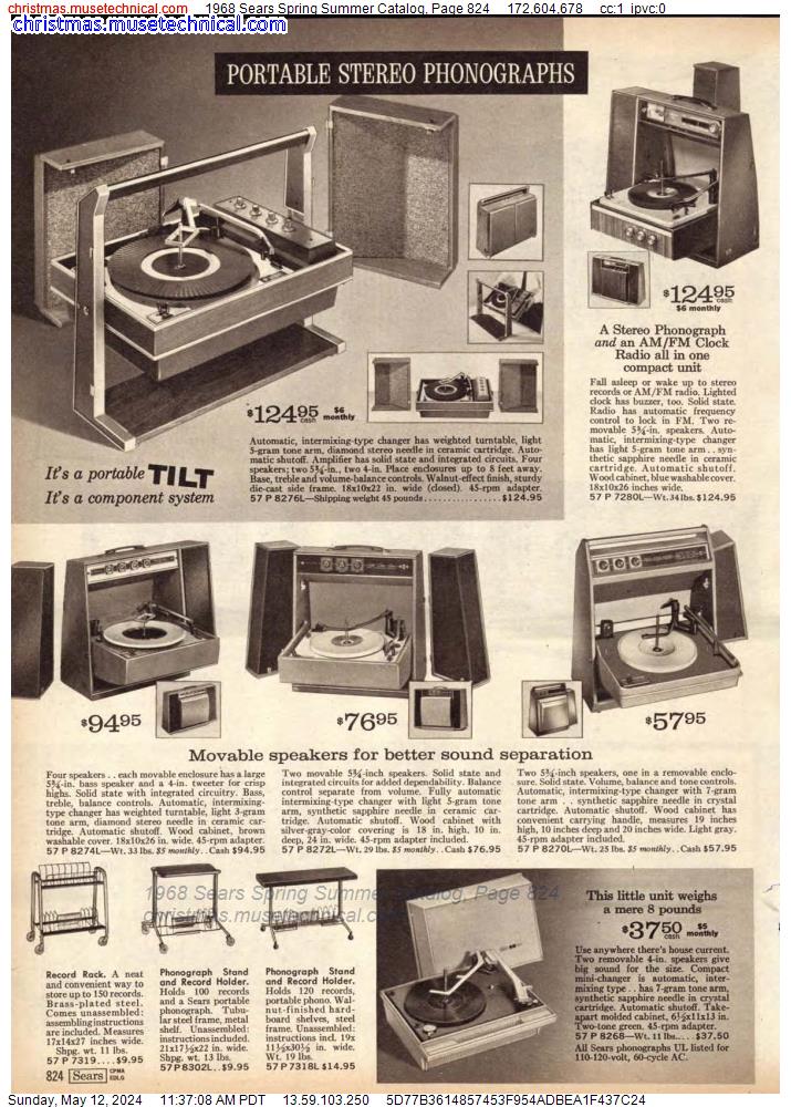 1968 Sears Spring Summer Catalog, Page 824